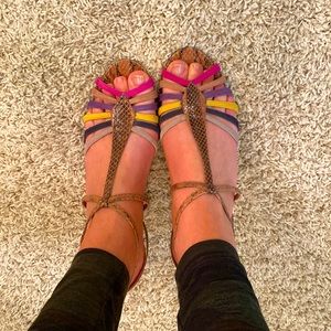 Nina multicolored strappy heel